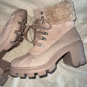 Splendid pink snow / rain heeled boots